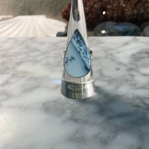 Large Dendrict Opal ring in size 7 925 sterling silver